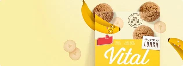 Vital brand food pouch with bananas